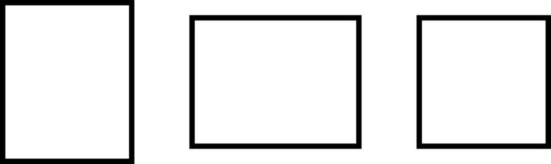 Picture frame mockup black border. Isolated home decoration, photography presentation, blank frame mockups. Black pictures frames mock-up. Vector illustration