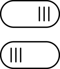 Set of toggle icons. Toggle switch line icon. Switch on and off slider. Switch Button Icon for Devices User Interface. Isolated Vector illustration..