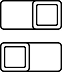 Set of toggle icons. Toggle switch line icon. Switch on and off slider. Switch Button Icon for Devices User Interface. Isolated Vector illustration..