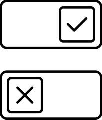 Set of toggle icons. Toggle switch line icon. Switch on and off slider. Switch Button Icon for Devices User Interface. Isolated Vector illustration..