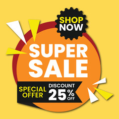 orange promotion sale template vector illustration