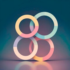 Obraz premium Abstract geometric pattern on dark background, retro style illustration - generative AI