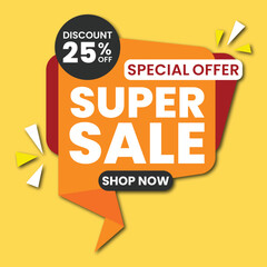 Fototapeta premium orange promotion sale template vector illustration