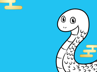 Fototapeta premium 巳年 蛇の年賀状 