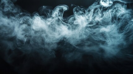 Obraz premium A dramatic scene featuring swirling smoke against a deep black background, creating a mysterious and captivating atmosphere, ideal for use in artistic and creative projects