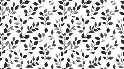 Fototapeta premium Fashionable seamless pattern of small leaves ideal background for textiles fabrics wallpapers and gift wrapping