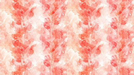 Fototapeta premium Seamless watercolor pattern featuring soft pink and peach tones with an elegant ivory design ideal for fabric and wallpaper applications
