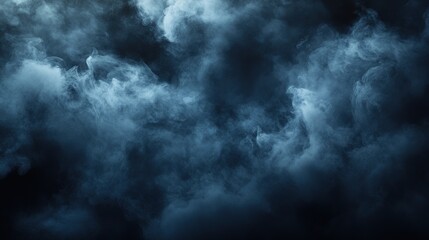 Obraz premium A dark, moody composition of smoke gently rising and blending into the shadows, highlighting the contrast between the dark colors and the ethereal nature of the smoke