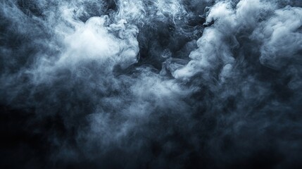 Obraz premium A dark, moody composition of smoke gently rising and blending into the shadows, highlighting the contrast between the dark colors and the ethereal nature of the smoke