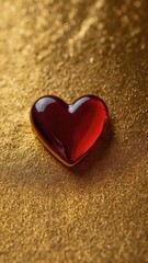 Gold, Heart, Golden Heart, Shiny, Sequins, Pendant, Necklace