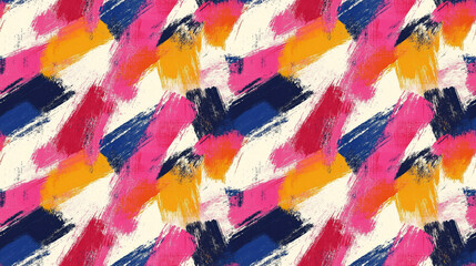 Fototapeta premium Vibrant seamless pattern of abstract brush strokes showcasing creative artistry ideal for textile or wallpaper design