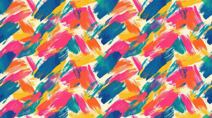 Fototapeta premium Seamless pattern of brushed painted abstract background with colorful brush strokes perfect for textiles or wallpapers