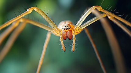 Intricate details of a spider's legs, a mesmerizing macro shot revealing nature's artistry.