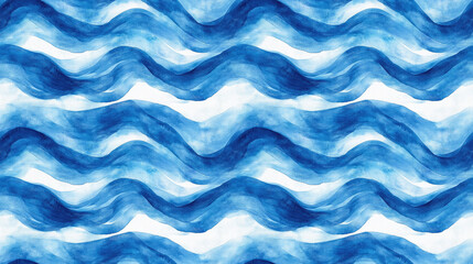 Obraz premium Vibrant seamless pattern featuring a full frame of flowing blue watercolor stripes perfect for textile design and creative projects