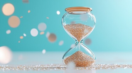 Gold Hourglass Time Concept Minimalist