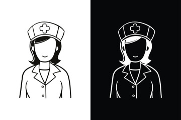 Nurse icon, nurse logo icon, medical nurse logo icon vector illustration  on white background.