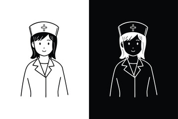 Nurse icon, nurse logo icon, medical nurse logo icon vector illustration  on white background.