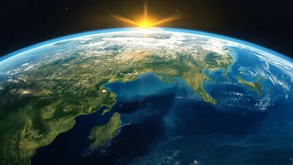 earth stars revolves camera horizon light emerge gleaming casting skyline While sun astronomy no people photo color image night planet sunrise space atmosphere celestial cosmos explosion flare future