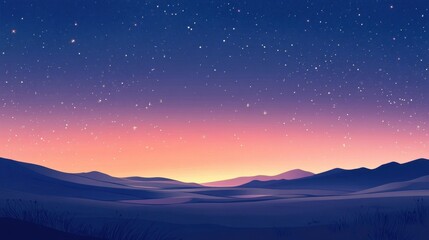 Fototapeta premium Ethereal Landscape Under the Starry Night Sky