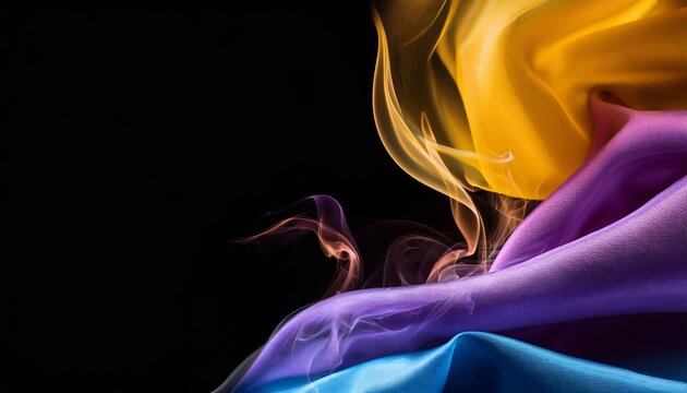 Black Background Rainbow Flowing Illustration E002