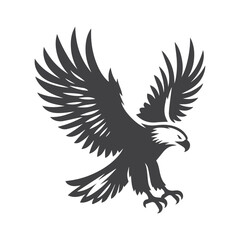 Eagle bird vector silhouette illustration. 
