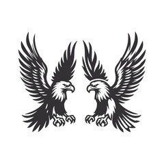 Eagle bird vector silhouette illustration. 
