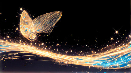 Abstract butterfly light is flying in the sky, butterfly light