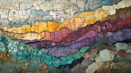 Colorful Coastal Cliff Texture and Detail Shot