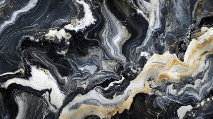 Natural Black and White Marble Textured Background