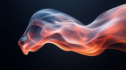 Fototapeta premium Abstract wave of smoke on dark background