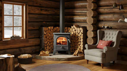 living room with fireplace
