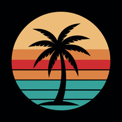 palm tree silhouette vector design