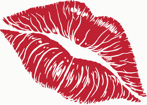 recommend clip art: Bold Red Lipstick Kiss Mark Vector. Romantic Lip Print Illustration, Red lipstick mark kiss
