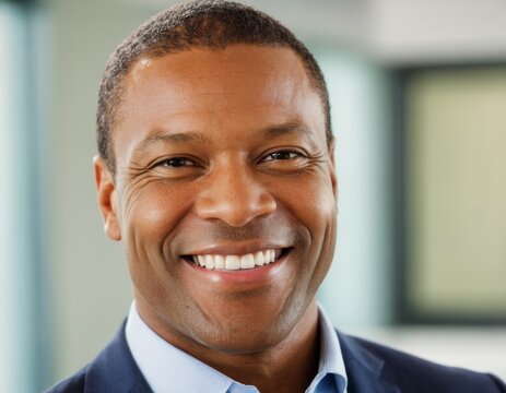 portrait of a businessman smiling black man friendly