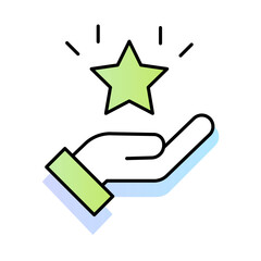 Star on a Hand Representing Leadership and Guidance. Mentorship and Influence