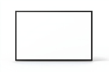 Modern Thin Bezel LCD TV Frame – Glossy Black Finish from Late 2000s on Transparent Background