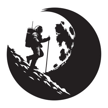 recommend clip art:  Astronaut on moon silhouette vector black color and solid white background 