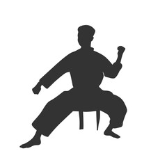 Karate in vector, flat style. Sportsman in vector.