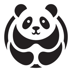 Fototapeta premium a cute panda bear head in black and white color