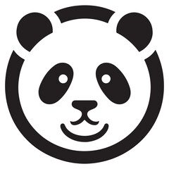 Simple Cute Panda Face Icon Design 