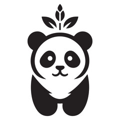 Unique Panda Icon   panda vector adds a sophisticated touch to websites, print, and logos. Its floral and swirl elements make it suitable for nature-themed projects and stylish designs. 