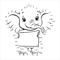 Cute Elephant Dot To Dot Activity For Kids