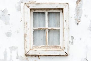 Fototapeta premium wooden frame of a white window on a white background