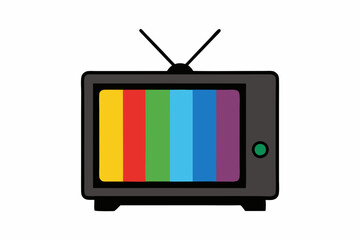 Retro TV with Color Bars Vector Art