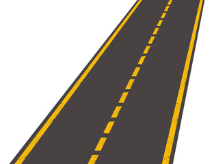 road asphalt, street, highway in perspective - isolated, element - vector illustration