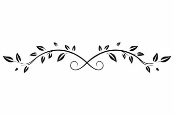  Leafy Vine Divider Line element, white background
