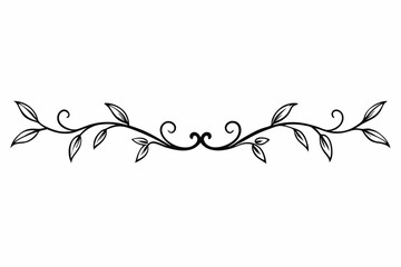  Leafy Vine Divider Line element, white background