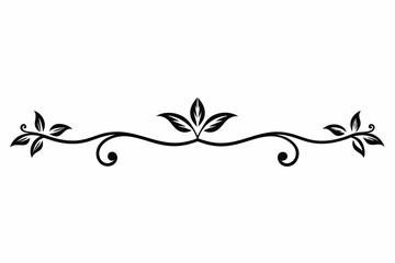  Leafy Vine Divider Line element, white background