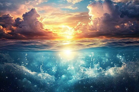 Creation of the world by God. And God made the firmament, and divided the waters which were under the firmament from the waters which were above the firmament.