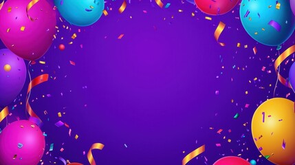 Fototapeta premium Colorful Celebration Balloons and Confetti Background